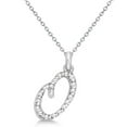 thumbnail image 1 of Personalized Diamond Script Letter Initial Necklace in 14k White Gold, 1 of 2