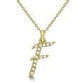 thumbnail image 1 of Personalized Diamond Script Letter Initial Necklace in 14k Yellow Gold, 1 of 2