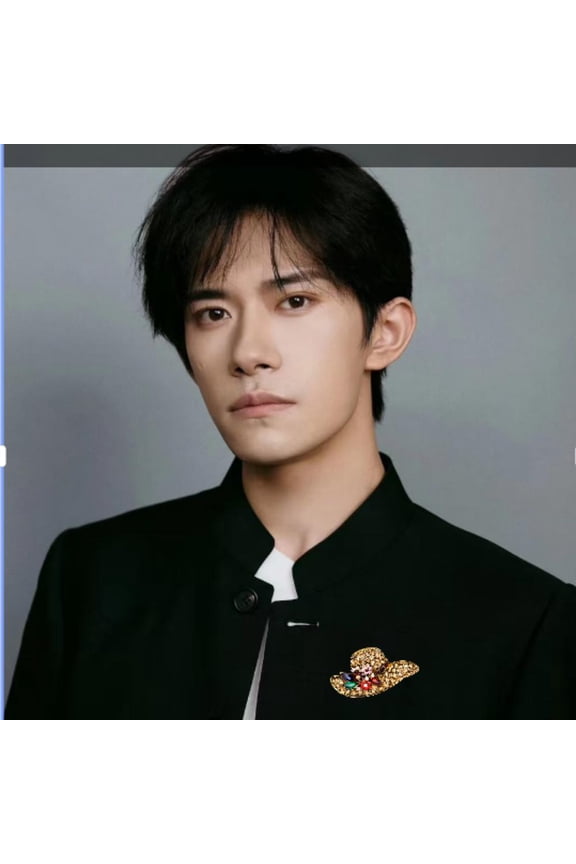 Personalized Diamond Studded Metal Brooch Collar Pin