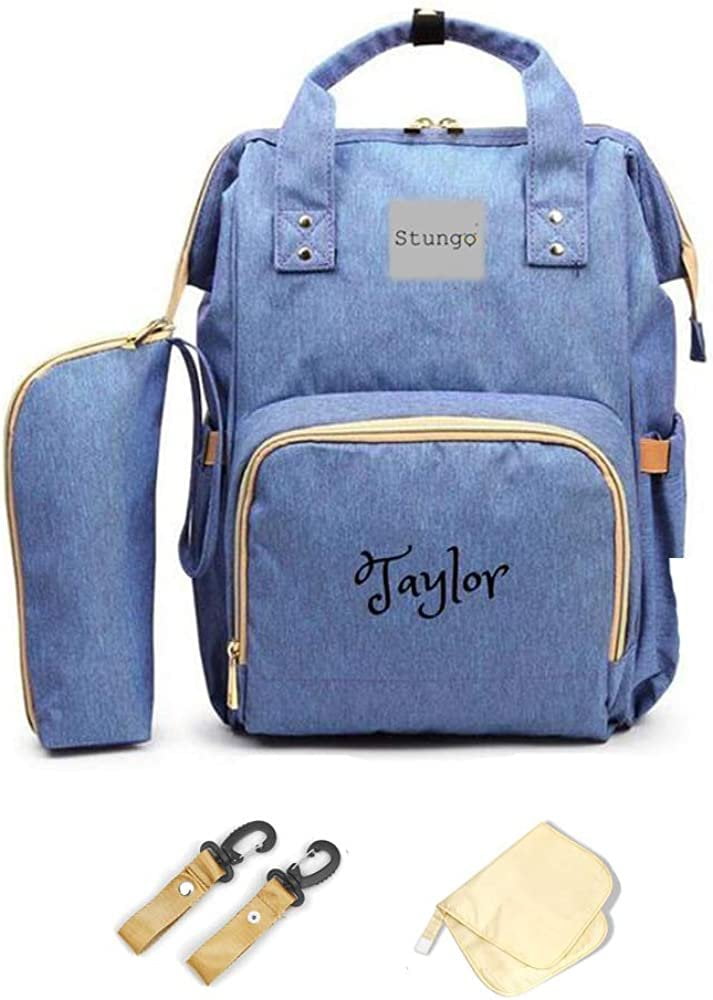 Personalized Diaper Bag Knapsack Backpack Monogram Baby Bag Blue
