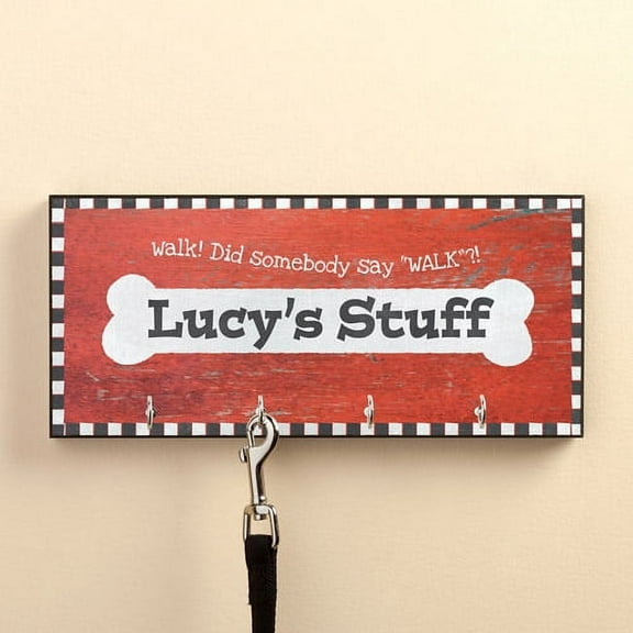 Personalized Did Somebody Say Walk? Leash Hanger