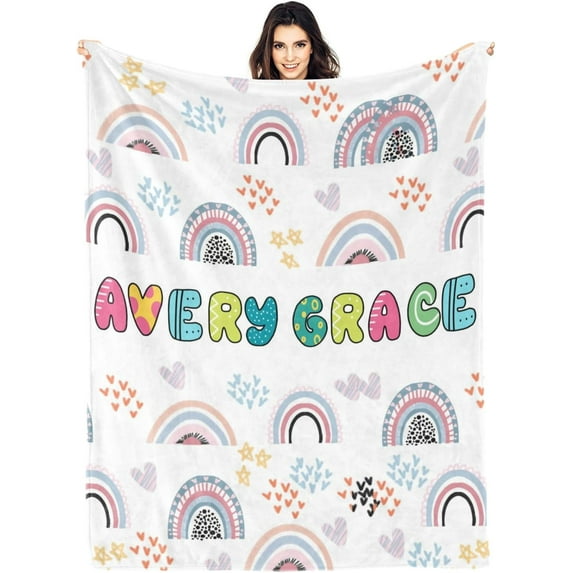 Personalized Dinosaur Blanket for Kids, Custom Dino Throw Blanket with Name for Boys and Girls, Toddler Bed, Room & Bedroom Decor, Unique Blankets for Children