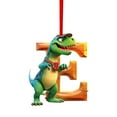 thumbnail image 1 of Personalized Dinosaur Christmas Ornament 26 Letters Hanging Pendant Ornaments, Plastic Monogram Xmas Tree Decorations with Red Hanging Rope Unique Customized Funny Gift for Kids, 1 of 6