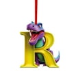 thumbnail image 1 of Personalized Dinosaur Christmas Ornament 26 Letters Hanging Pendant Ornaments, Plastic Monogram Xmas Tree Decorations with Red Hanging Rope Unique Customized Funny Gift for Kids, 1 of 6