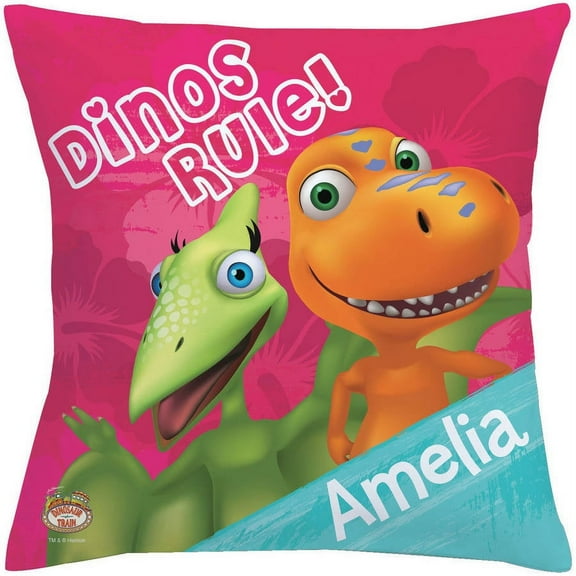 Personalized Dinosaur Train Dino Girls Rule Throw Pillow