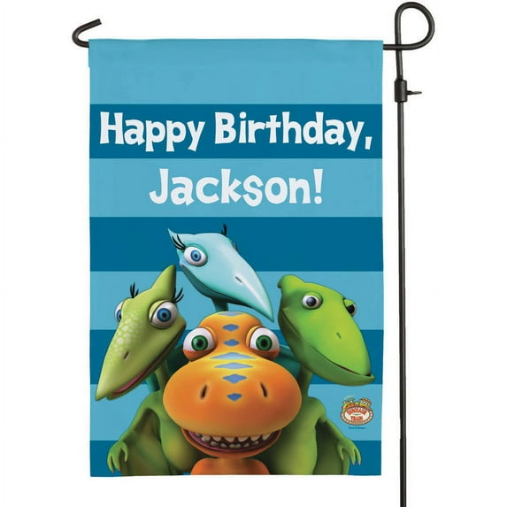 Personalized Dinosaur Train Happy Birthday Flag