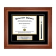 thumbnail image 1 of Personalized Diploma Frame with Tassel and Double Matting for 15" x 12" Tall Diploma with Walnut 2" Frame, 1 of 6