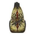 thumbnail image 1 of Personalized Direction Compass Sling Bag for Men Cool l Shoulder Chest Crossbody Backpack Cycling Camping Daypack, 1 of 7