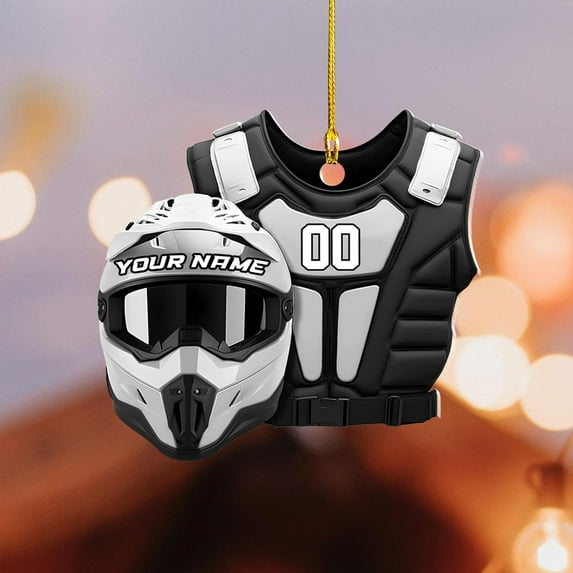 Personalized Dirt Bike Acrylic Ornament, Dirt Bike Christmas Ornament 2025, Dirt Bike Player Ornament, Dirt Bike Tree Decor, Motocross Dirt Biker Ornaments for Christmas Tree (Style 8) - 3604 (White)