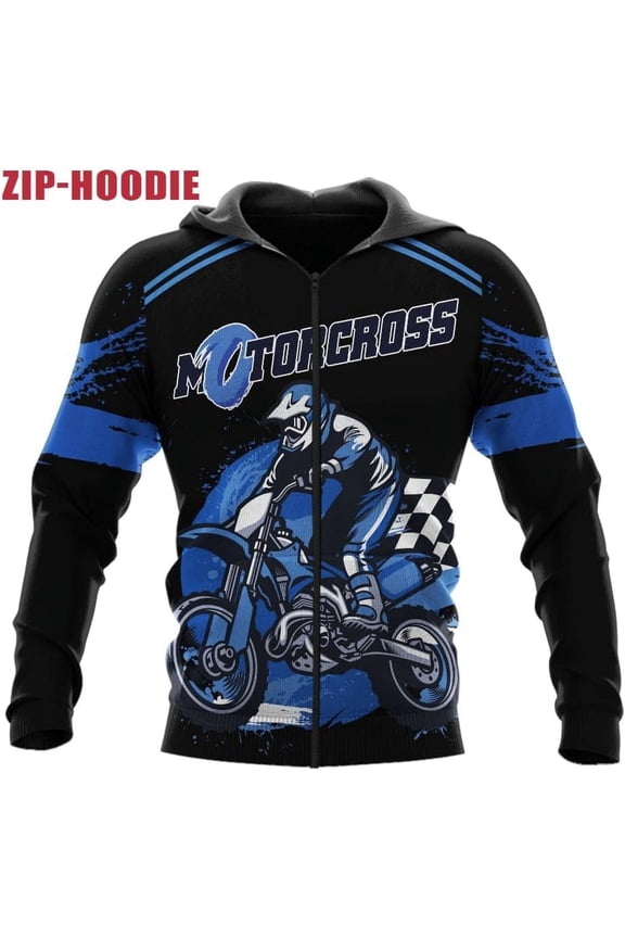 Personalized Dirt Bike Shirt for Mens, Motocross Shirts Jersey, Dirtbike Racing Shirt, American Flag Riding Tshirt (ZipHoodie, L)