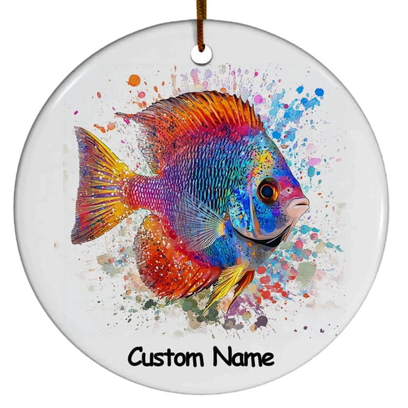 Personalized Discus Fish Ornament, Custom Ornament for Animal Lover, Ideal Gift for Men, Women, Best Friend, Gift for Christmas, Birthday, Father's Day, Mother's day