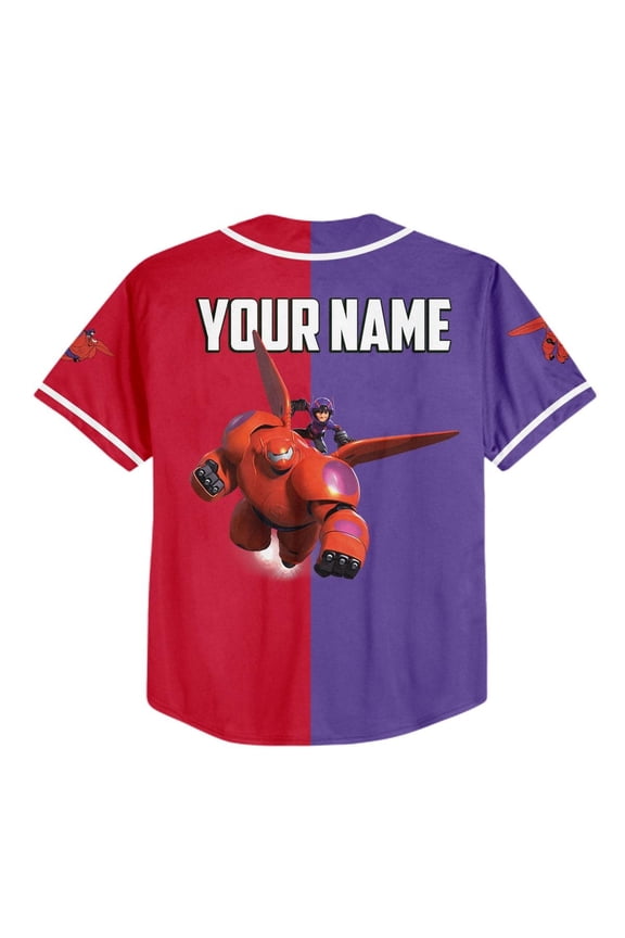 Personalized Disney Big Hero 6 Baymax And Hiro Custom Baseball Jersey - Wondermento