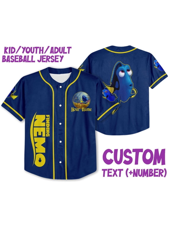 Personalized Disney Finding Nemo Dory Awesome Jersey, Disney Baseball Jersey Sports, Cute