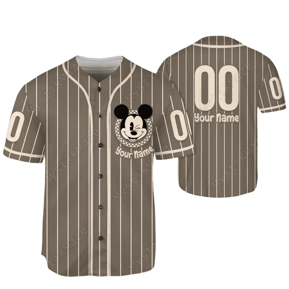 Personalized Disney Mickey Jersey, Mickey Mouse Athletic Jersey, Retro Mickey Baseball Jersey, Mickey Disney Baseball Jersey Shirt