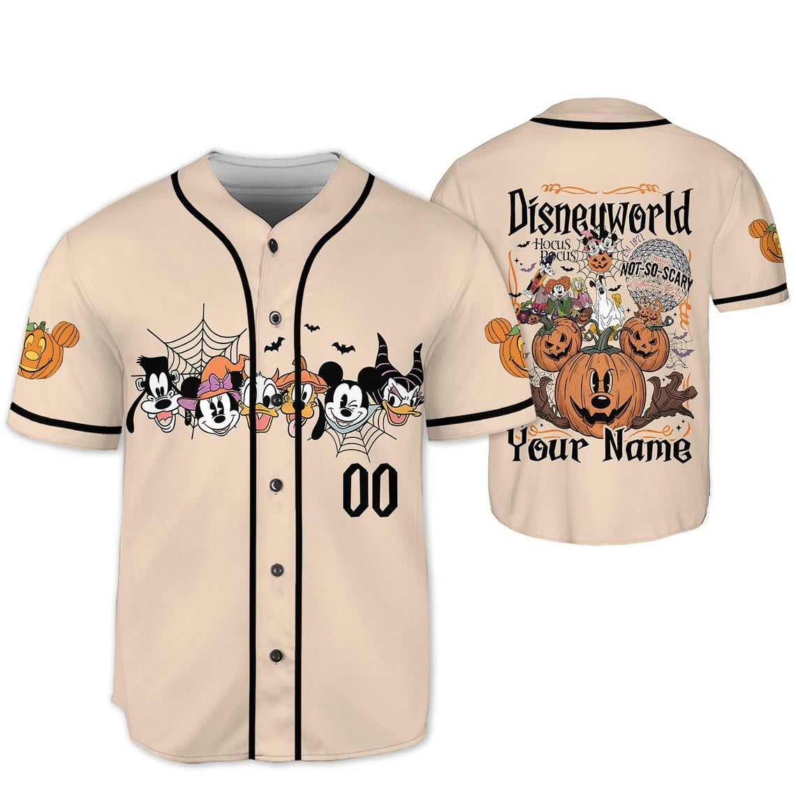 Personalized Disney Mickey Mouse Halloween Baseball Jersey, Custom