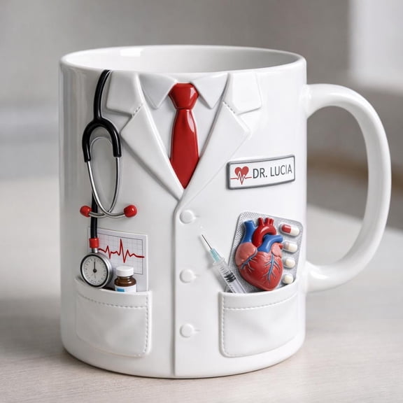 Personalized Doctor Mug, Custom Name MD Gift, Medical Coffee Mug, Cardiologist Mug, Healthcare Worker Gift, Doctor Appreciation Gift