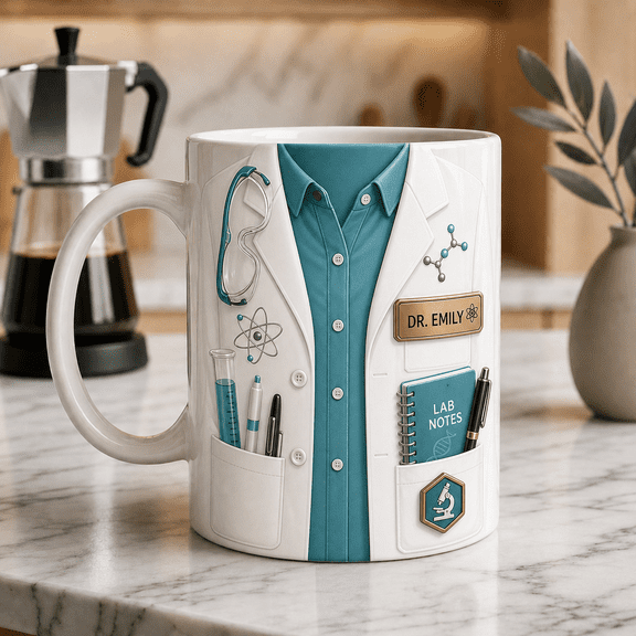 Personalized Doctor Ceramic Coffee Mugs Custom Name Scientist for Lab Research Gift 11 oz 15 oz