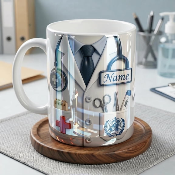 Personalized Doctor Mug, Male Medical Professional Coffee Cup, Custom Name Gift