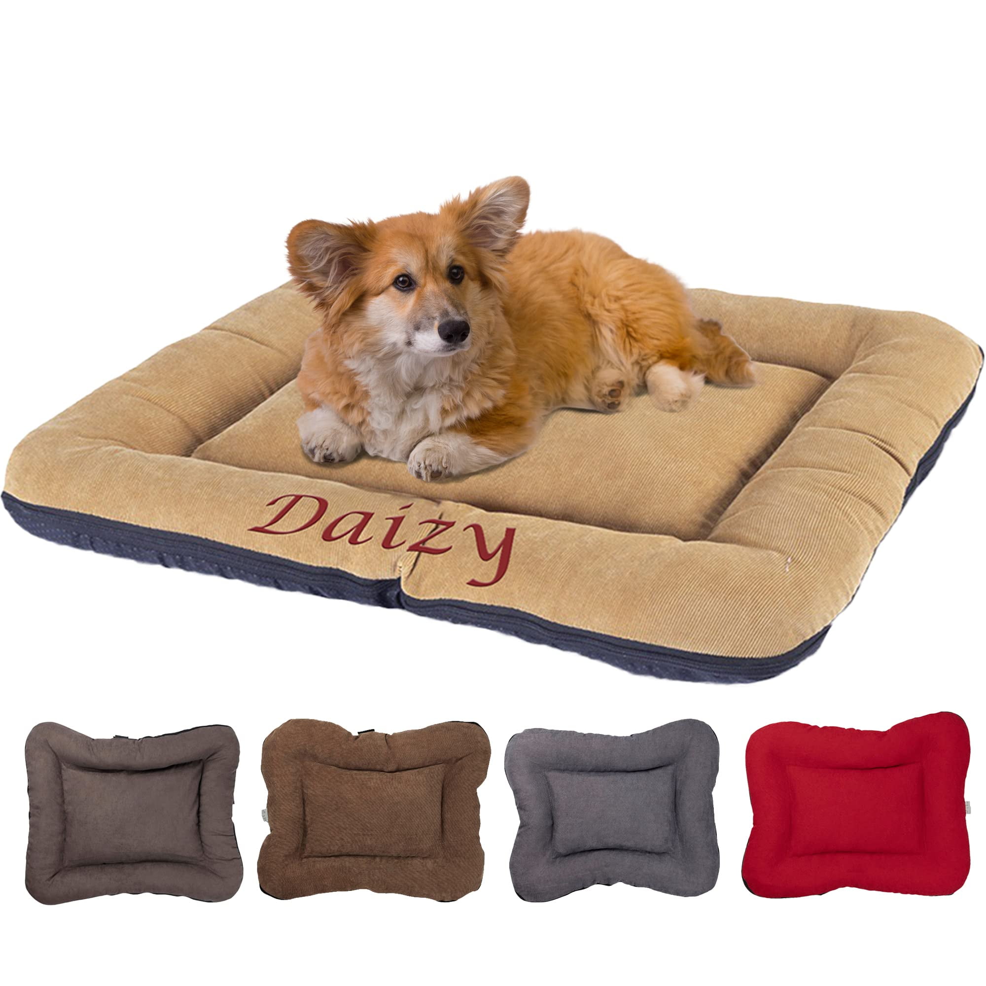 Personalized Dog Bed with Embroidered Name Super Soft Pet Beds for Dogs and Cats Grey Dog Mattress Medium 20 x23 Walmart