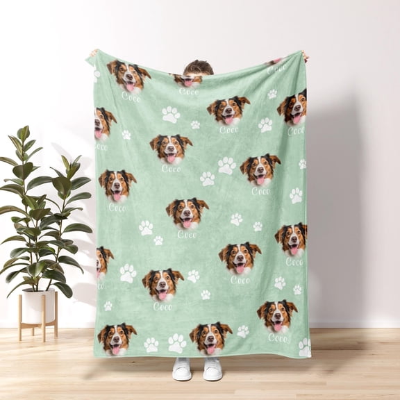 Personalized Dog Blanket with Name, Custom Photo Blanket for Dog, Custom Pet Photo Blanket, Personalized Dog Lover Gift