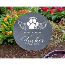 Personalized Dog & Cat Memorial Headstone – Custom Paw Prints Pet Memorial Garden Stone, Pet Cemetery Marker & Sympathy Gift for Pet Loss