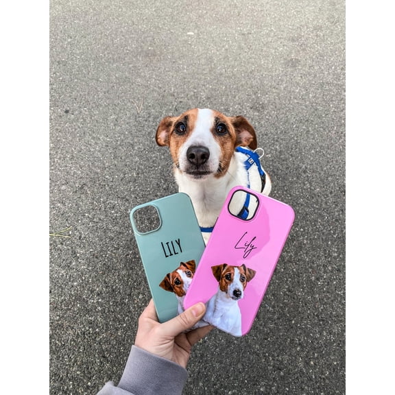 Personalized Dog & Cat Phone Case - Custom Pet Photo and Name Design Compatible with iPhone 17, 16 & Samsung Galaxy S26