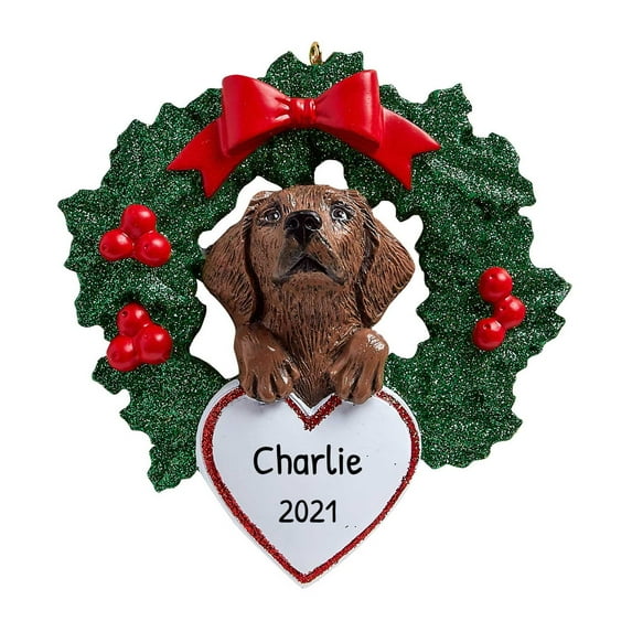 Personalized Dog Christmas Ornaments 2024 - Chocolate Labrador Christmas Ornament Dogs 1st Christmas