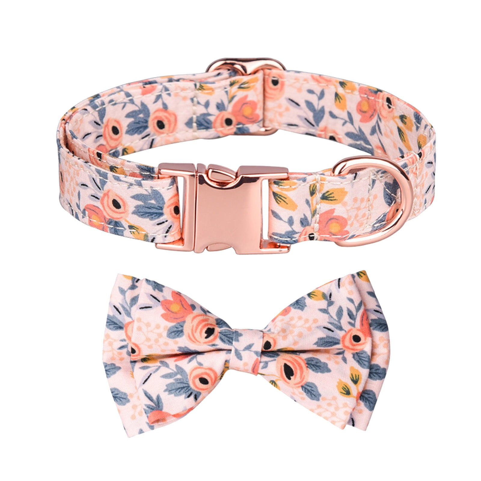 Personalized Dog Collars With Bow Tie Cotton Girls Dog Collar