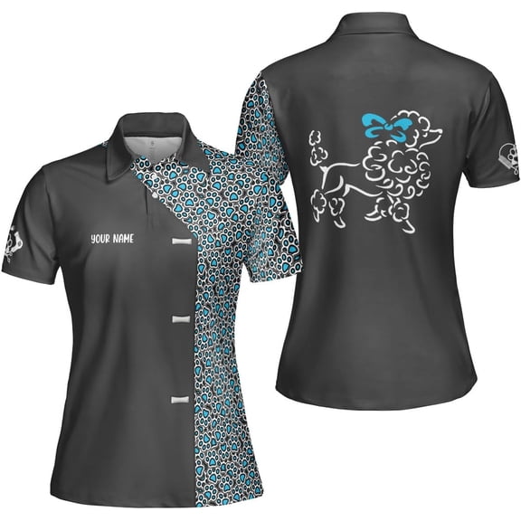 Personalized Dog Grooming 3D Polo Shirt Custom Pet Spa, Cute Pet Grooming Summer Uniform Polo Shirt for Women (Teal, 4XL)