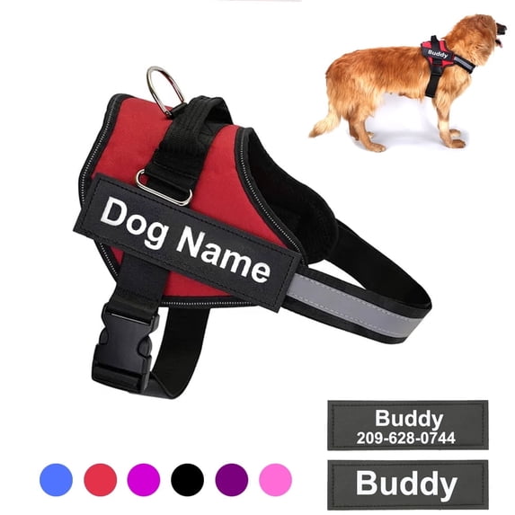 Personalized Dog Harness no pull Reflective Pet Harness with Handle For Dog Vest Outdoor Dog Harness Vest With Name Custom Patch