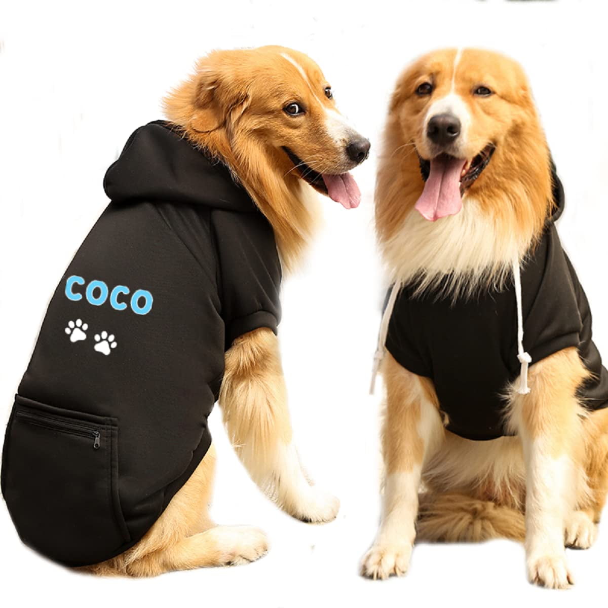 Personalized Dog Hoodie Stylish Custom Dog Shirt with Dog s Name and Paws Black Cotton Hooded Dog Sweatshirt with Pockets X Small Walmart