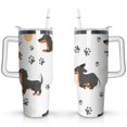 thumbnail image 1 of Personalized Dog Lover Gift Idea - 40oz Insulated Tumbler with Straw for Women - Non-Slip Handle Coffee Travel Cup, 1 of 7