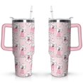 thumbnail image 1 of Personalized Dog Lover Gift Idea - 40oz Insulated Tumbler with Straw for Women - Non-Slip Handle Coffee Travel Cup, 1 of 7