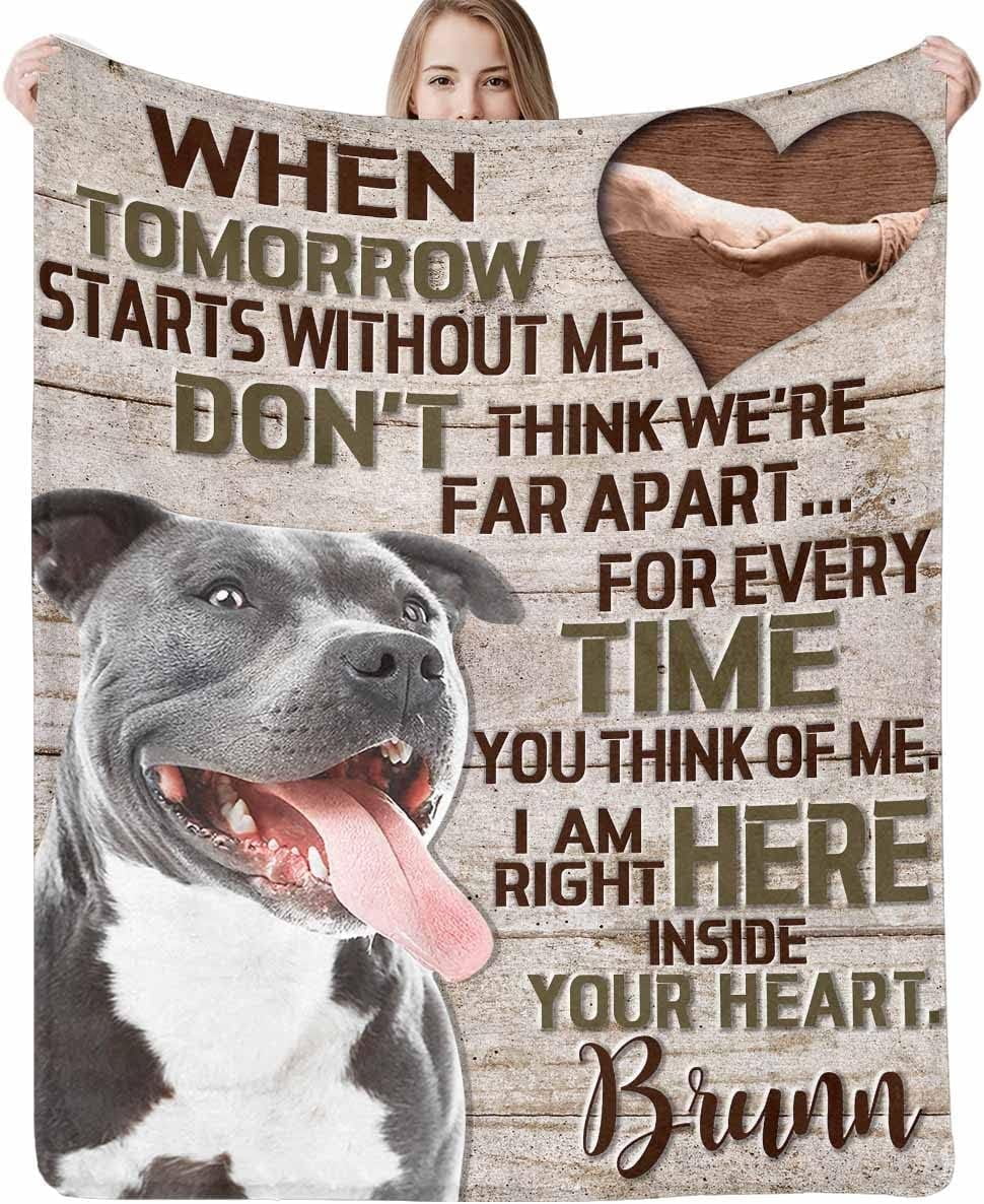 Personalized Dog Memorial Blanket with Dog Pictures & Name Custom Pet