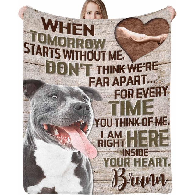 Personalized Dog Memorial Blanket with Dog Pictures & Name Custom Pet