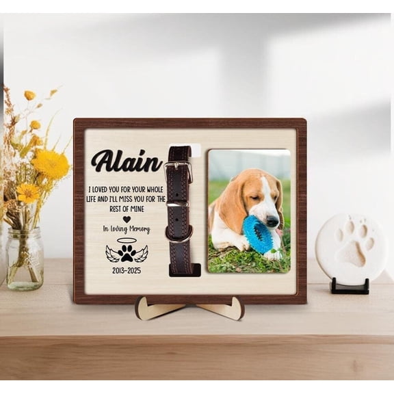 Personalized Dog Memorial Frame with Collar Holder, Pet Loss Keepsake, Custom Pet Photo Frame, Dog Loss Gift, Pet Sympathy, Cat Memorial