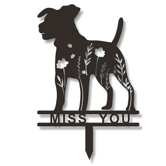 Personalized Dog Miss You Grave Marker for Cemetery,Pet Dog Memorial Garden Burial Stake, Metal Grave Outdoors Plaque
