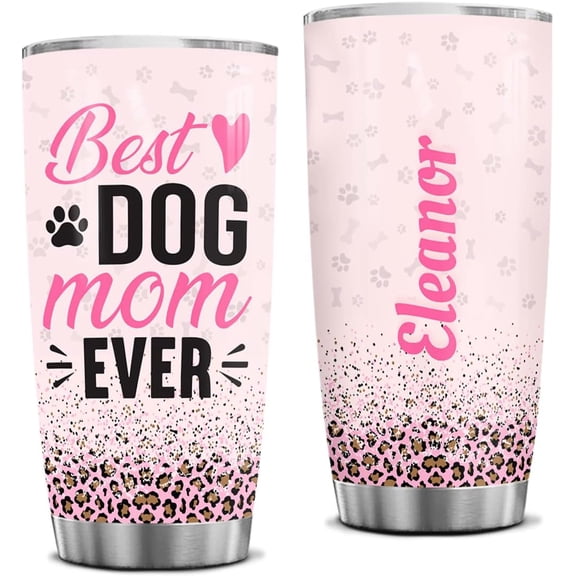 Personalized Dog Mom Tumbler World''s Best Dog Mom Tumblers Jewelry Drawing Style 20oz Stainless Steel Mothers Day Xmas Birthday Gifts Fur Mama Puppy Lovers Pet Owners (Dog Mom 5)
