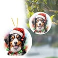 thumbnail image 1 of Personalized Dog Ornament Pet Ornament for Christmas Tree 3 Round Ceramic Printed in USA Choose From 200 Breeds Dog Mom Dog Dad Xmas Decoration D/ Christmas Dog Pendant D, 1 of 6