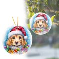 thumbnail image 1 of Personalized Dog Ornament Pet Ornament for Christmas Tree 3 Round Ceramic Printed in USA Choose From 200 Breeds Dog Mom Dog Dad Xmas Decoration D/ Christmas Dog Pendant B, 1 of 6