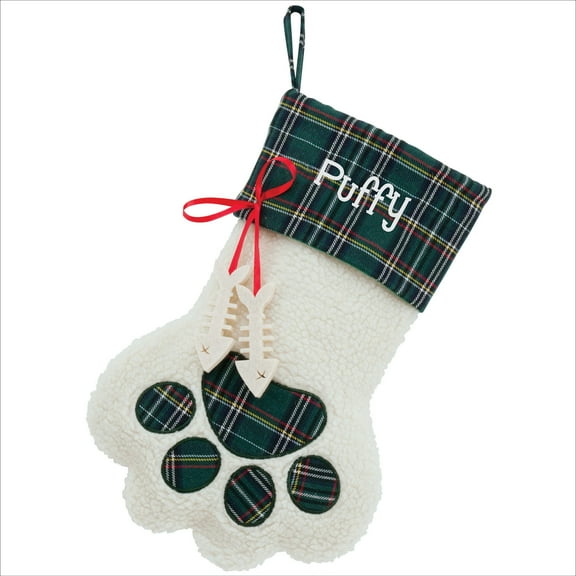 Personalized Dog Paw, Cat Paw and Snowflake Christmas Stockings