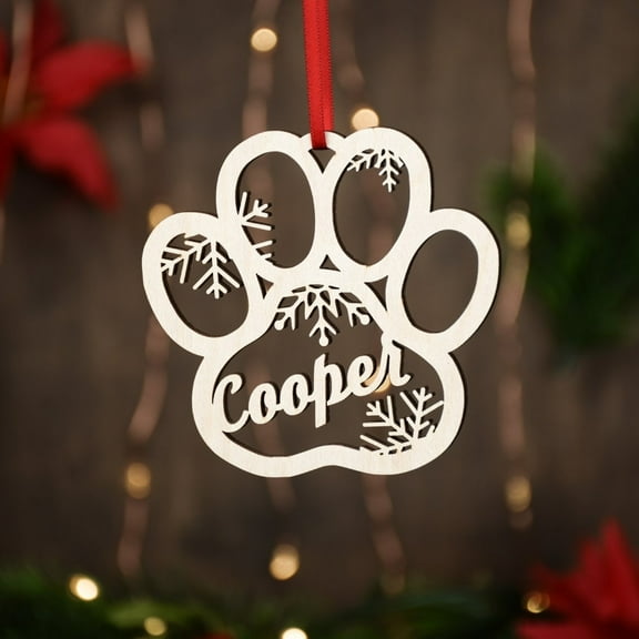 Personalized Dog Paw Ornament, Custom Cat Christmas Ornament, Pet Animal Memorial 2025 Ornament, Gift for Dog Mom