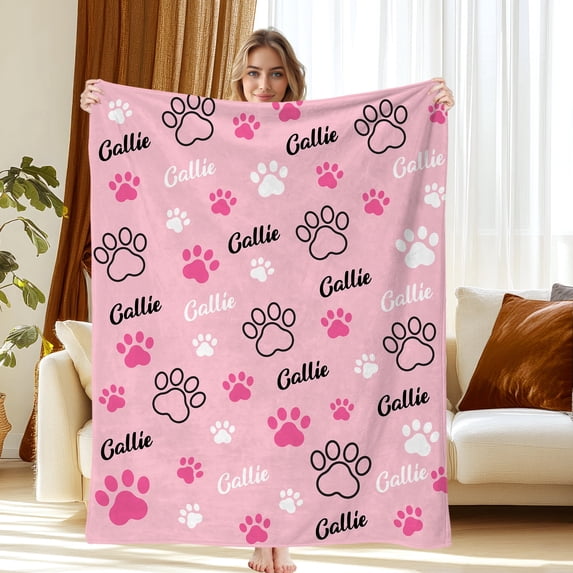 Custom Pet Blanket With Name, Dog Blanket, Personalized Dog Photo Blanket, Custom Dog Pet Gift, 30"x40"