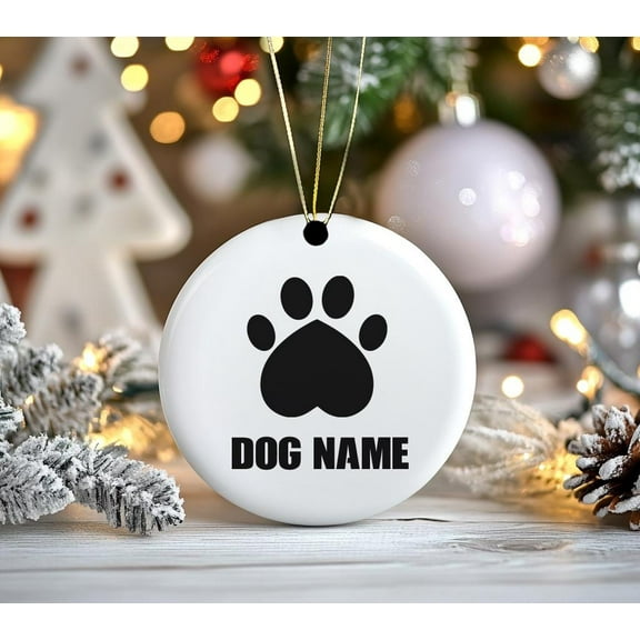 Personalized Dog Paw Print Ornament: Custom Christmas Keepsake