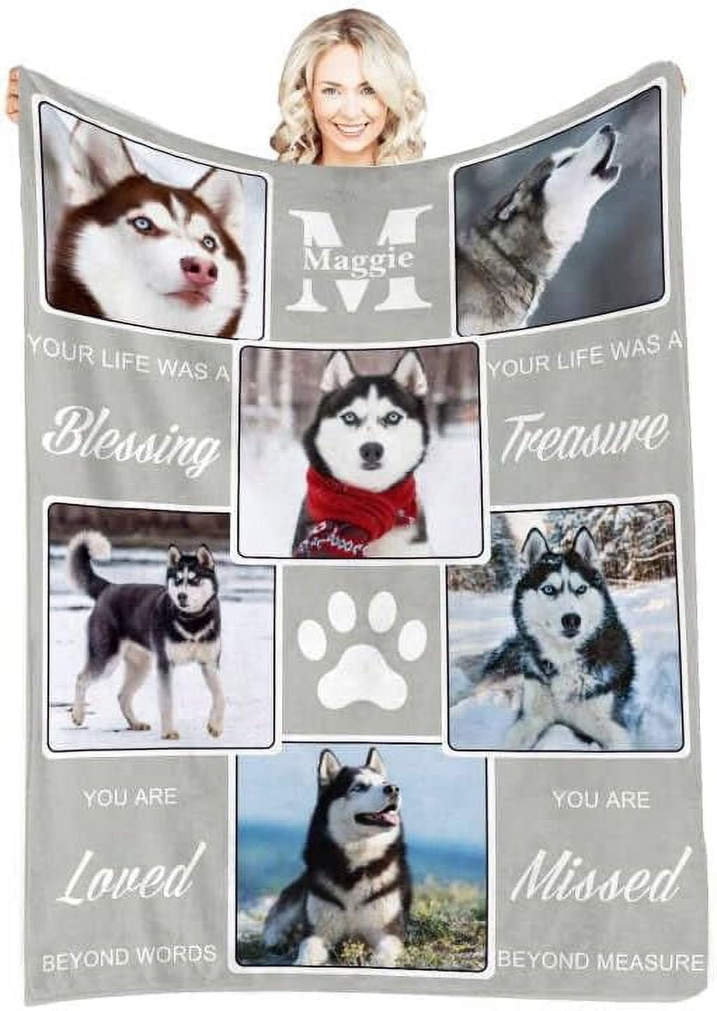 Personalized Dog Photo Blanket with Name Custom Pet Picture Blankets Throws Customized Pet Photo Collage Blanket for Adults Kids 30 to 80 Inches Walmart
