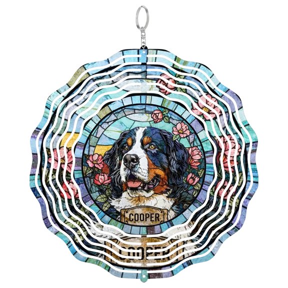 Personalized Dog Portrait 3D Wind Spinner, Custom Pet Memorial Gift