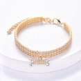 thumbnail image 1 of Personalized Dog Rhinestone Bone Necklace – Adjustable Glitter Pet Collar for Small & Medium Dogs (Silver/Gold/Rose Gold), 1 of 5