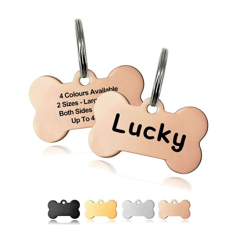 Personalized Dog Tag Bone Shaped Dog Tags for Dogs Stainless Steel Pet ID Tags Custom Engraved Front and Back Multi Color Small and Large Sizes Walmart