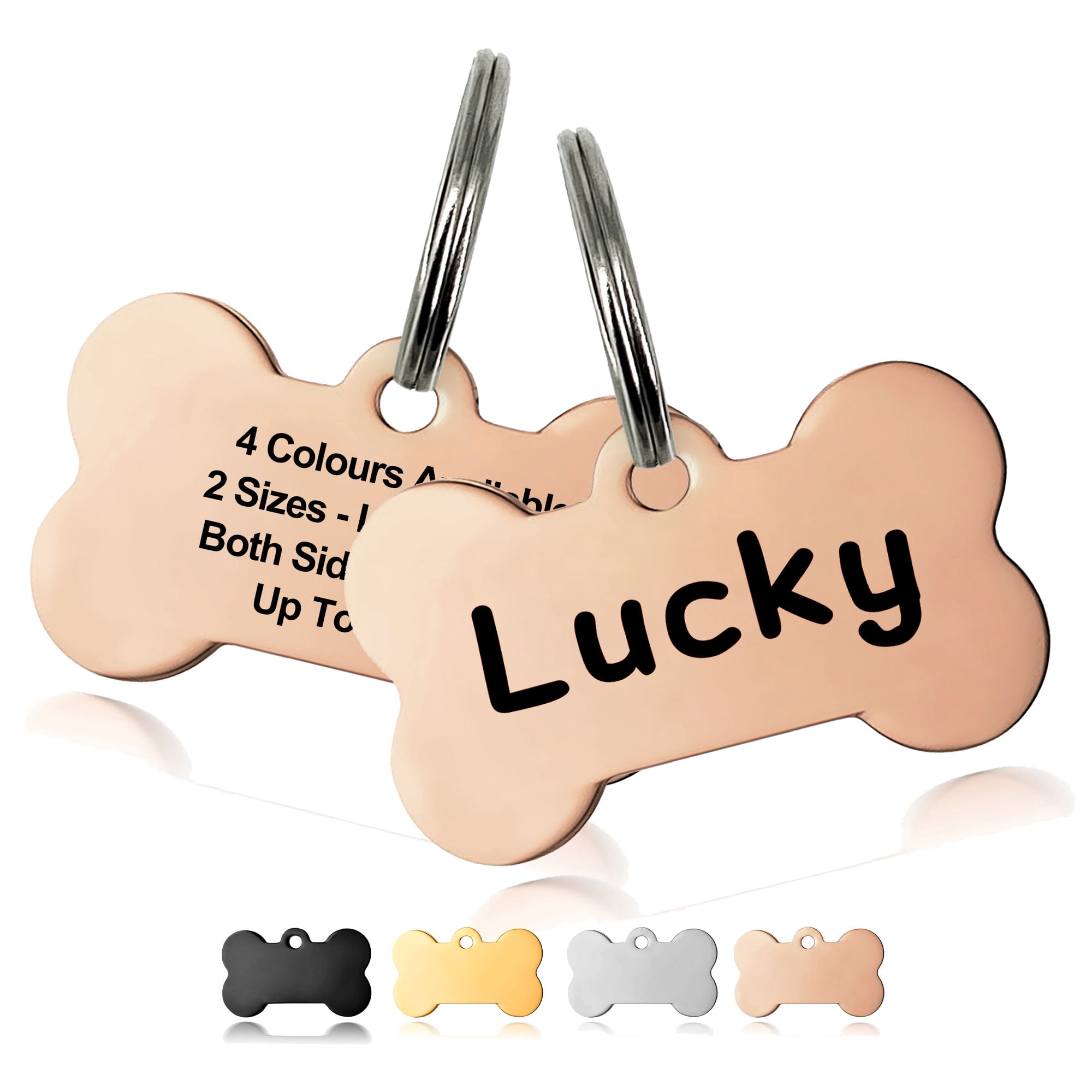 Personalized Dog Tag Bone Shaped Dog Tags for Dogs Stainless Steel Pet ID Tags Custom Engraved Front and Back Multi Color Small and Large Sizes Walmart