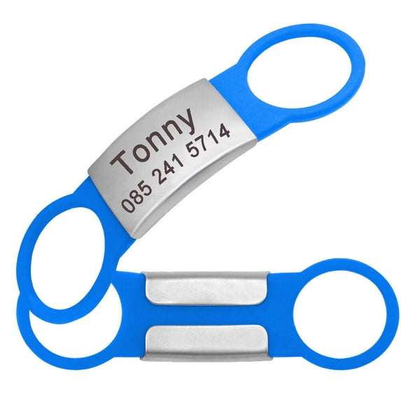 Personalized Dog Tags Custom Slide on No Noise ID Name Collar Tag Engraved S/L